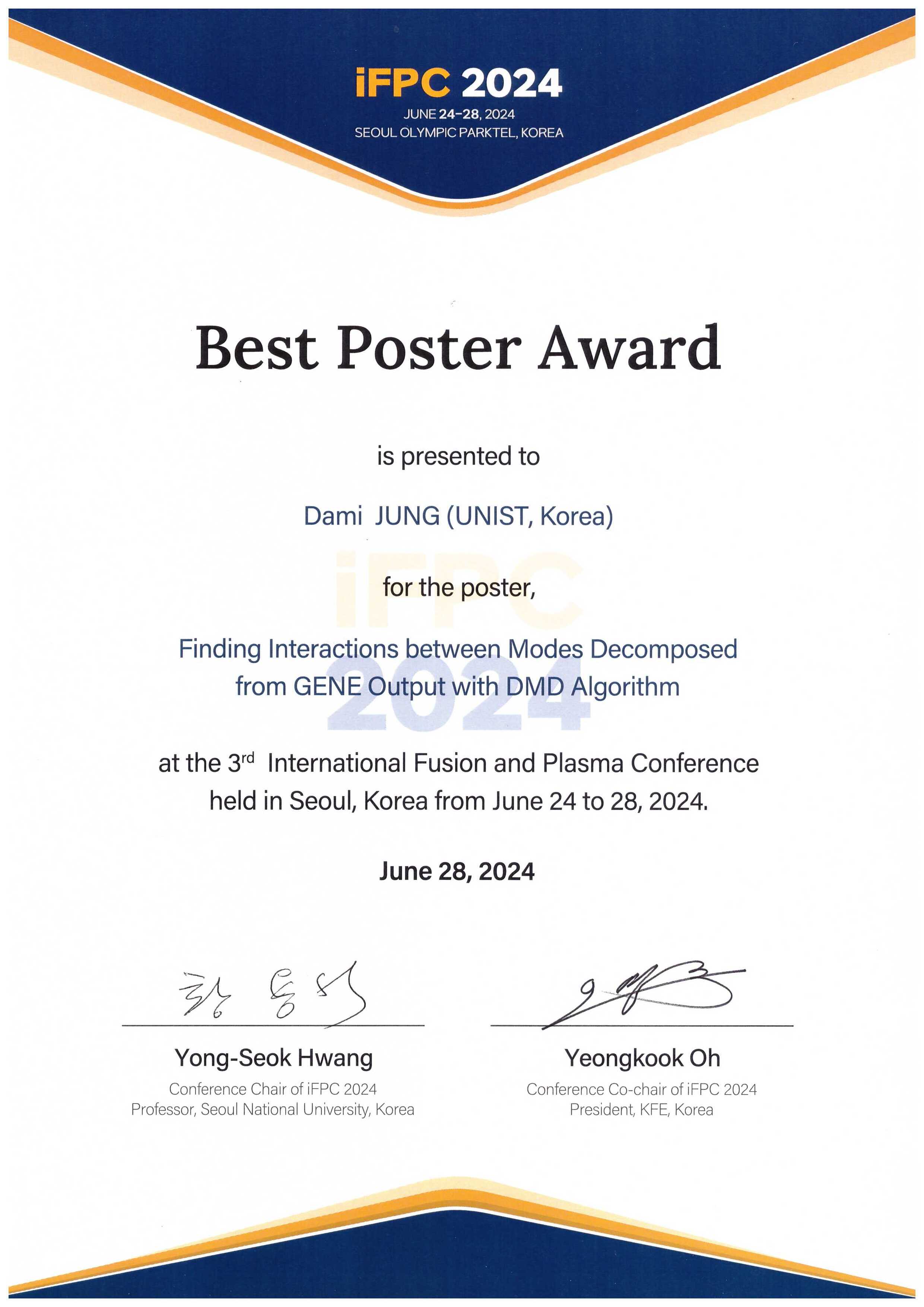 Best Poster Awards from iFPC2024